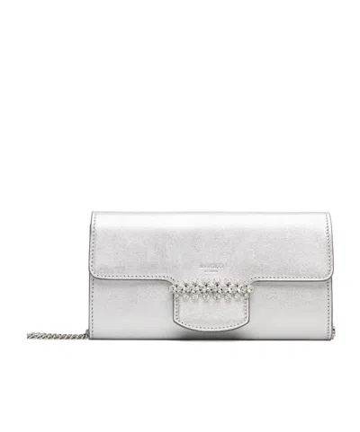 Jimmy Choo Bing Chain Shoulder Bag In Silver