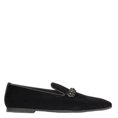 JIMMY CHOO JIMMY CHOO BING CRYSTAL-EMBELLISHED VELVET LOAFERS