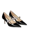 Jimmy Choo Bing 65mm Crystal-embellished Patent-leather Pumps In Black