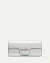 Jimmy Choo Bing Crystal Metallic Leather Wallet