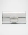 Jimmy Choo Bing Crystal Metallic Leather Wallet