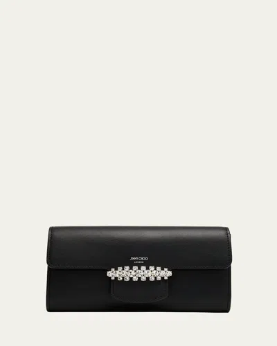Jimmy Choo Bing Crystal Smooth Leather Wallet