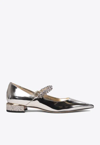 Jimmy Choo Bing Embellished Flat Shoes In Gold