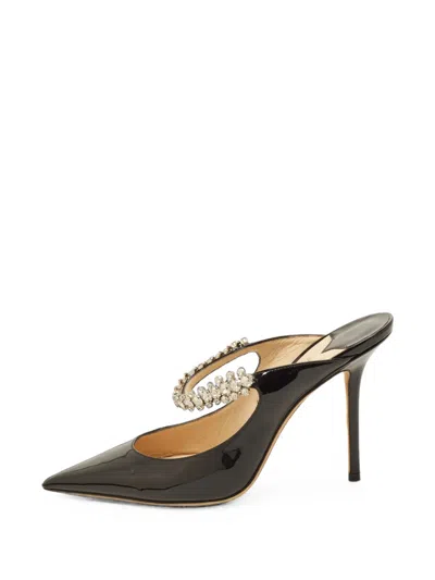 Pre-owned Jimmy Choo Bing Crystal-embellished Mules In Black