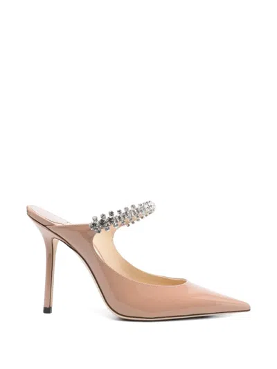 Jimmy Choo Bing Crystal-embellished Mules In Neutral