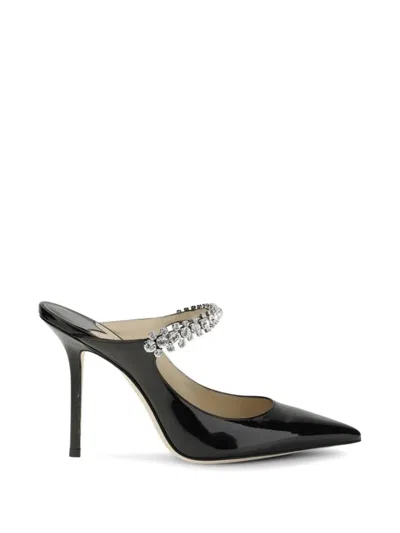 Jimmy Choo Bing Crystal-embellished Patent Leather Pumps In Black
