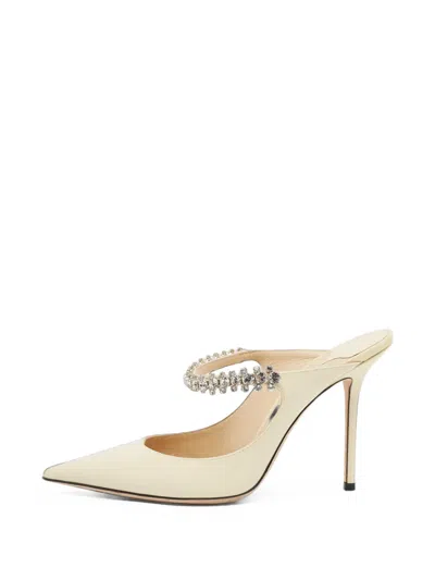 Pre-owned Jimmy Choo Bing Crystal-embellished Pumps In White