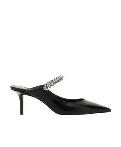 Jimmy Choo Bing 65 Embellished Pointed-toe Mules In Black