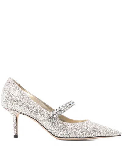 Pre-owned Jimmy Choo Bing Embellished Pumps In Silver