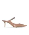 Jimmy Choo Bing 65 Embellished Patent Leather Mules In Brown