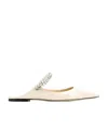 Jimmy Choo Bing Crystal-embellished Patent-leather Slippers In White