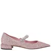 Jimmy Choo Bing Glitter Crystal-strap Ballerina Pumps In Multi