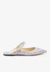 Jimmy Choo Silver Crystal Strap Glitter Sandals In Metallic