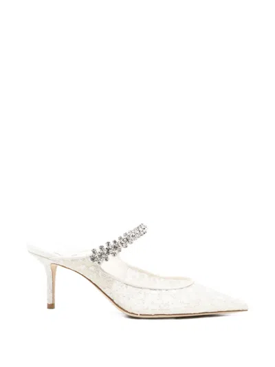 Jimmy Choo Bing Heeled Mules In White