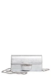 Jimmy Choo Bing Leather Wallet On A Chain In Silver