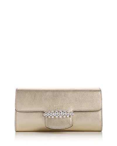 Jimmy Choo Bing Leather Wallet On Chain In Gold
