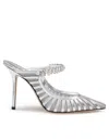 Jimmy Choo 100mm Bing Crystal-embellished Mules In Silver