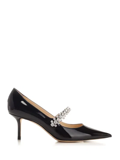 JIMMY CHOO BING MULES IN BLACK PATENT LEATHER