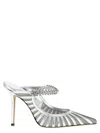 Jimmy Choo Striped Mesh Stiletto Pumps Strap In Silver