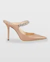 Jimmy Choo 100mm Bing Patent Leather Mules In Ballet Pink