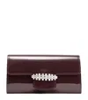 Jimmy Choo Bing Patent Leather Wallet-on-chain In Burgundy