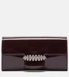 Jimmy Choo Bing Patent Leather Wallet On Chain In Burgundy