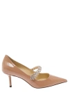 JIMMY CHOO BING' PINK PUMPS WITH CRYSTAL EMBELLISHMENT IN PATENT LEATHER