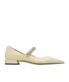 Jimmy Choo Bing Pointed-toe Flats In Neutral