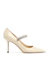 Jimmy Choo Bing 65 Pointed-toe Embellished Pumps In Nude & Neutrals