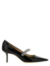 Jimmy Choo Bing 65mm Crystal-embellished Patent-leather Pumps In Black