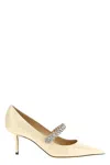 Jimmy Choo Bing 85 Crystal-embellished Pumps In Patent Leather In Sand
