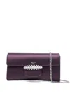 Jimmy Choo Bing Satin Wallet On Chain In Burgundy