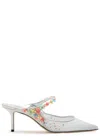 Jimmy Choo Bing/daisy 65 Mesh And Metallic Leather Pumps In Silver