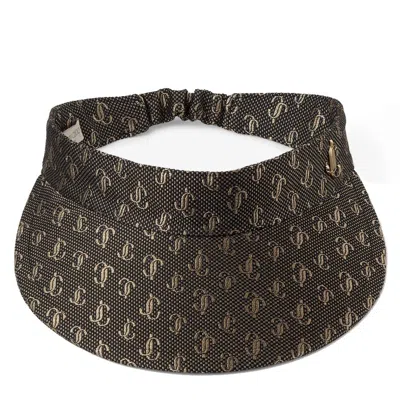 Jimmy Choo Birch Logo Pattern Jacquard Visor In Multi