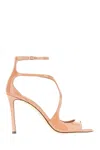 Jimmy Choo Biscuit Leather Azia Sandals In Pink