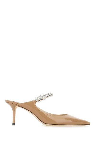 JIMMY CHOO BISCUIT LEATHER BING 65 MULES