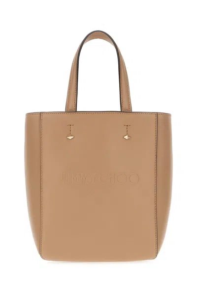 Jimmy Choo Biscuit Leather Small Lenny Handbag In Biscuitgold