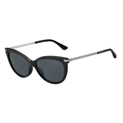 Jimmy Choo Black Acetate Sunglasses In Blue