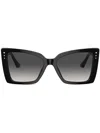 Jimmy Choo Black Acetate Sunglasses In Black