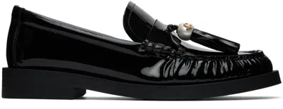 Jimmy Choo Black Leather Addie Loafers