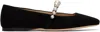 Jimmy Choo Ade Embellished Flat In Black/white