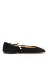 Jimmy Choo Ade Flat Suede In Black
