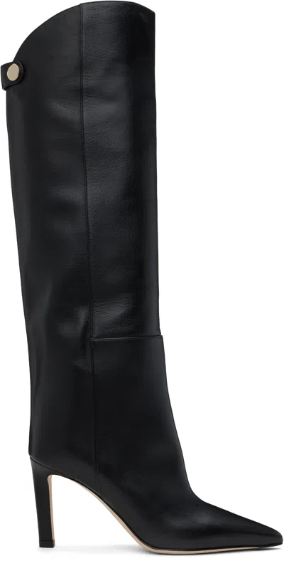 Jimmy Choo Alizze 85 Leather Knee-high Boots In Black