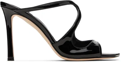 JIMMY CHOO BLACK ANISE 95 HEELED SANDALS