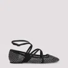 Jimmy Choo Astoria Crystal Mesh Caged Ballerina Flats In Black
