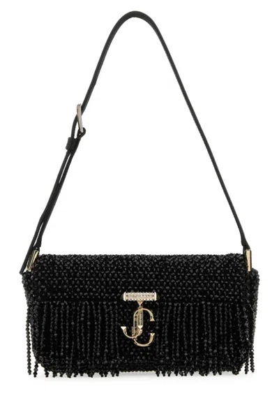 JIMMY CHOO BLACK AVENUE MINI SHOULDER BAG