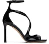Jimmy Choo Womens Black Azia 110 Strappy Patent Leather Sandals In Black