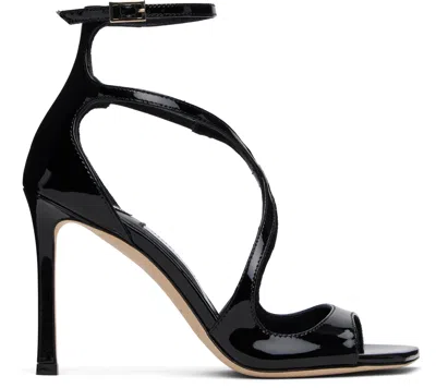 JIMMY CHOO BLACK AZIA 95 HEELED SANDALS