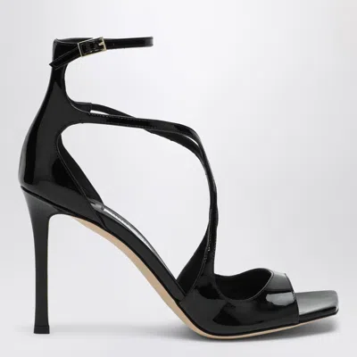 Jimmy Choo Patent Leather Azia 95 Stiletto Sandals In Black