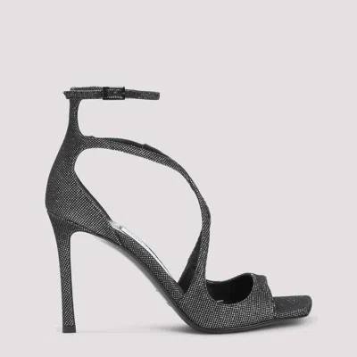 JIMMY CHOO BLACK AZIA ANKLE STRAP HEELS